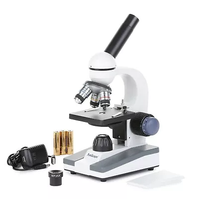 Buy AmScope 40X-1000X Portable Student Compound Microscope All-Metal + Optical Lens  • 50$