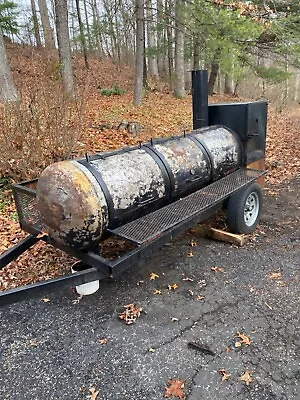Buy 330 Gallon Reverse Flow Smoker/trailer. Good Condition. One Owner. • 4,000$