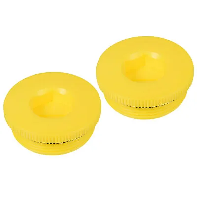 Buy 2pcs M48x2 Hold Plugs Plastic Male Thread Hex Socket Sealing End Cap, Yellow • 8.05$