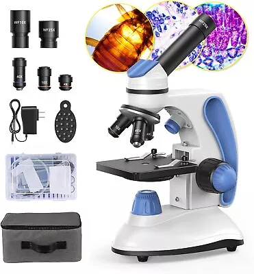 Buy Microscope For Kids Adults, 40X-1000X FOKOOS Biological Blue And White  • 99.46$