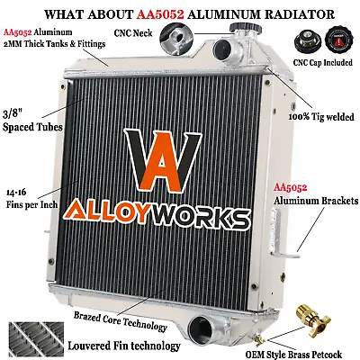 Buy 4 Row AA5052 Radiator For Case Backhoe 590SM 580L 580SL 584E 585E 585G 4391T • 259$