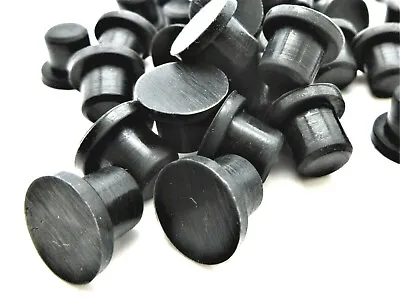 Buy 8mm Silicone Rubber Hole Plugs Black Push In Stem Bumper   25 Per Package • 12.91$