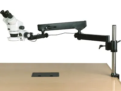 Buy Amscope 7X-45X Binocular Stereo Zoom Microscope +Articulating Arm +144 LED Light • 674.99$