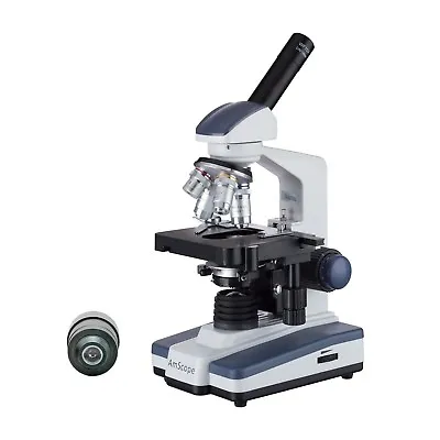 Buy AmScope 40X-2500X LED Monocular Darkfield Compound Microscope With Double-layer • 324.23$