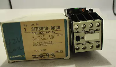 Buy New Siemens 3th8040-0ag0 Control Relay 4 Pole 4no 36/42v Coil • 39.99$