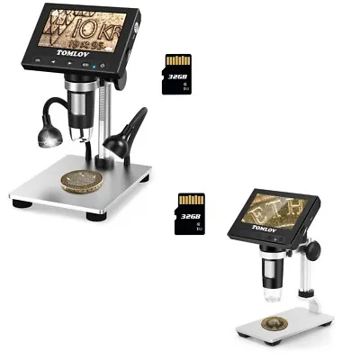 Buy TOMLOV Coin Microscope 4.3  Digital Microscope 1000X 32GB Soldering Microscope • 63$