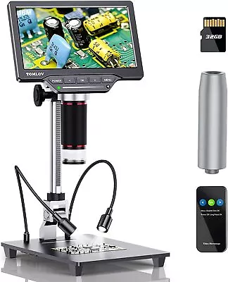 Buy TOMLOV Digital Microscope 1080P 1200X Coin Loupe Soldering Microscope Work Bench • 149$