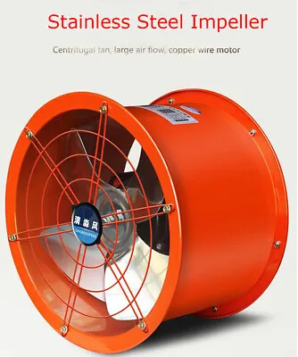 Buy Explosion-proof 14  Axial Fan Cylinder Pipe Spray Booth Paint Fumes Exhaust Fan • 140.06$