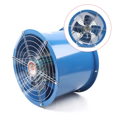 Buy 16 Inch Axial Fan Cylinder Pipe Spray Booth Paint Fumes Exhaust Fan Silent 110V  • 149$