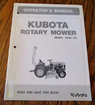 Buy Kubota RC60-71 Rotary Mower Operator Owner Maintenance Part Manual B7100 Tractor • 21.24$