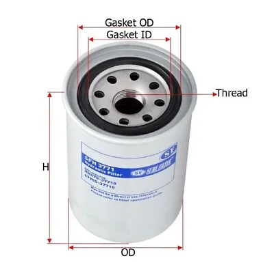Buy SFH3771 Sure Filter Hydraulic Oil Filter Replaces/Kubota 6795537710 HH6703771 • 21$