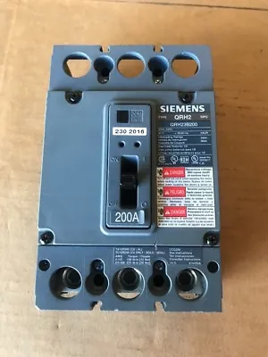 Buy Siemens 200 Amp 240 Volt 3 Pole Circuit Breaker Type Qrh2 Cat# Qrh23b200 • 575$