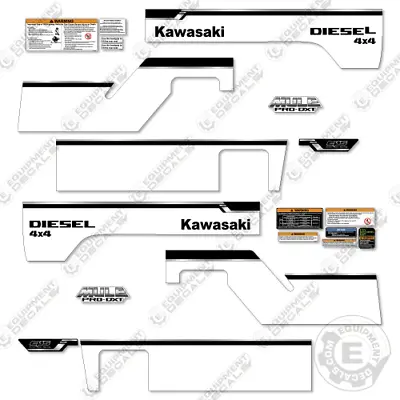 Buy Fits Kawasaki Mule Pro DXT Diesel Decal Kit 4x4 - White Version - 7 Yr 3M Vinyl! • 274.95$