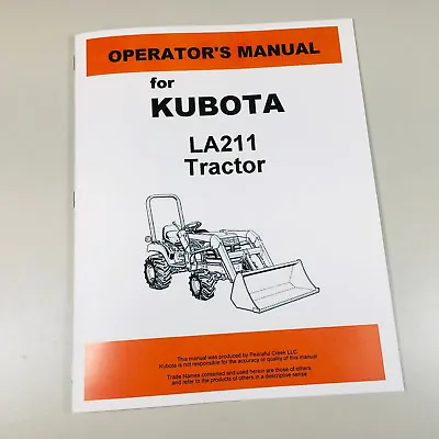 Buy Kubota La211 Front Loader Tractor Operators Owners Manual Maintenance • 15.97$