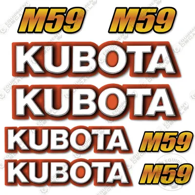 Buy Fits Kubota M59 Decal Kit Backhoe Attachment Tractor Decals - 7 YEAR 3M VINYL! • 134.95$