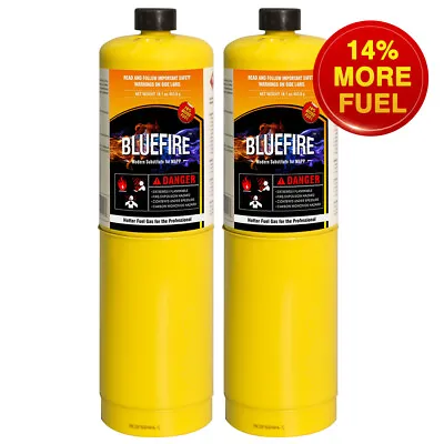 Buy BLUEFIRE 2x MAPP MAP PRO Gas Fuel Cylinder,16.1oz,14% Bonus,Hotter Than Propane! • 45.99$