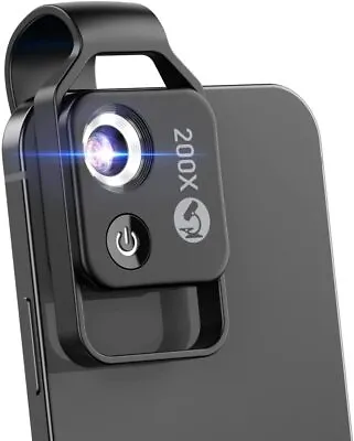Buy 200X Magnification Phone Microscope LED Light Microscope Phone Lens Universal • 20.49$
