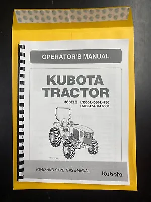 Buy Tractor Instructions Manual L3560 L4060 L4760 L5060 L5460 L6060 Kubota • 26.16$