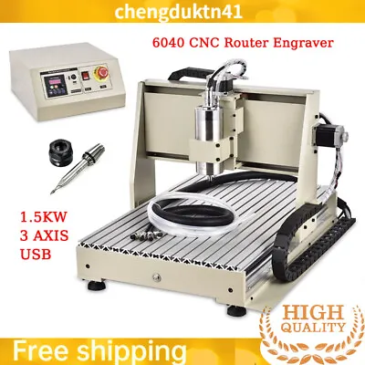 Buy 1.5KW 3 AXIS 6040 3D CNC Router Engraver USB Milling Engraving Machine  • 1,006.05$