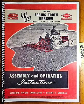 Buy Ford Dearborn Towner 11-25 11-26 11-28 11-29 Spring Tooth Harrow Operator Manual • 15.99$