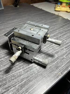 Buy Vintage  XY Linear Stage  Sliding Table Positioner W/Lufkin Micrometers • 399.99$