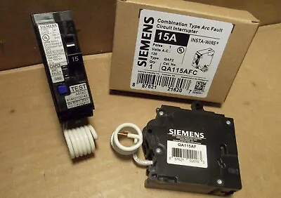 Buy Siemens QA QA115AFC 1 Pole 15 Amp 120/240V AFC Circuit Breaker QAF2 • 39.99$