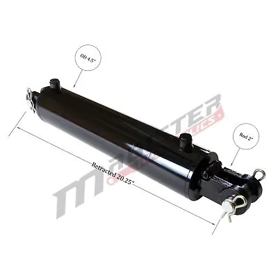 Buy Hydraulic Cylinder Welded Double Acting 4  Bore 10  Stroke Clevis End 4x10 NEW • 311.85$
