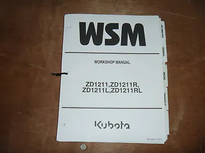 Buy Kubota ZD1211 ZD1211R Zero Turn Mower Shop Service Repair Manual • 134.15$