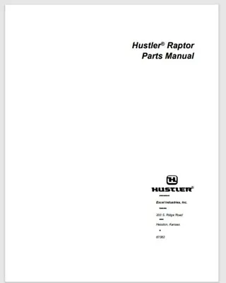 Buy Hustler Raptor Mower Parts Manual 70 Pages 2013 • 19.95$
