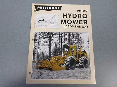 Buy Rare Pettibone PM-800 Hydro Mower Sales Sheet • 40$