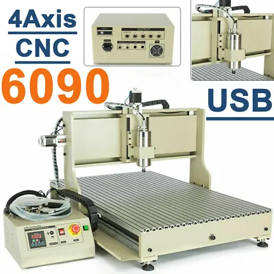 Buy 1.5KW 4Axis USB CNC 6090 Router 3D Engraver Engraving Ball Screws Machine VFD • 2,012.40$