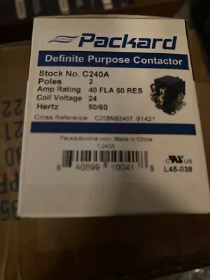 Buy Packard C240A Contactor 2 Pole 40 AMPS 24 Coil Voltage (NEW) • 14.88$