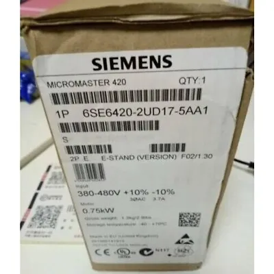 Buy New Siemens 6SE6 420-2UD17-5AA1 6SE6420-2UD17-5AA1 MICROMASTER420 Without Filter • 296.29$