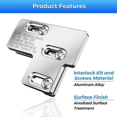 Buy Generator Interlock Kit For Siemans Or ITE 100 Amp Panels & Main Breaker Kit • 37.69$