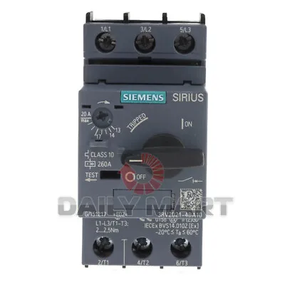 Buy New In Box SIEMENS 3RV2021-4BA10 Circuit Breaker 13-20A • 128.50$