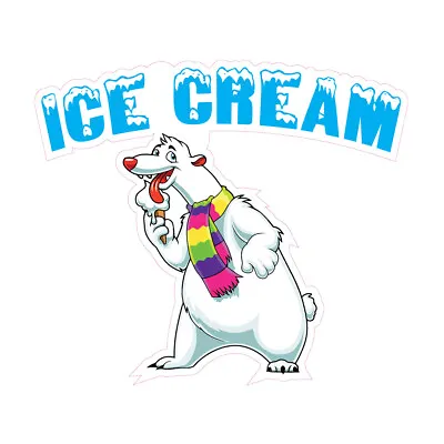 Buy Food Truck Decals Ice Cream Style P Retail Concession Concession Sign White • 11.99$