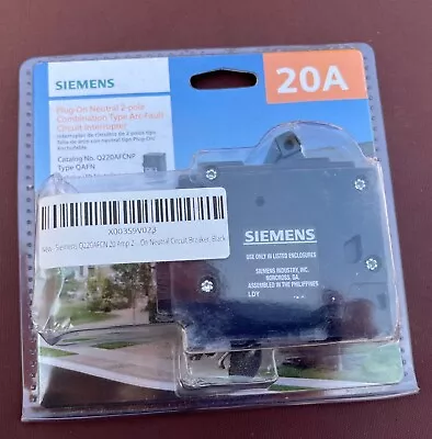 Buy Siemens Q220AFCN 2-pole 20A Arc-fault Circuit Breaker, Plug-on Style, New • 37$