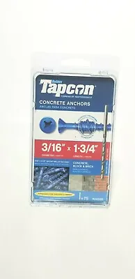 Buy Tapcon 3/16  X 1-3/4  Phillips Flat-Head Concrete Anchors 75 Total  • 13.99$