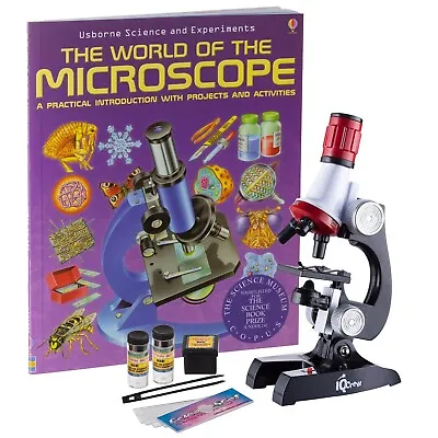 Buy AMSCOPE 10pc Beginner 100X-400x-1200X Microscope Science Set For Kids W/Book • 33.99$
