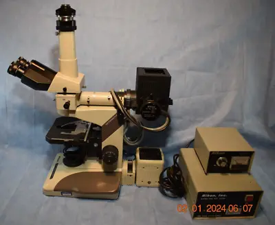 Buy Nikon Optiphot 2 Trinocular Microscope With Halogen Light Source, Fluorescence • 1,599$