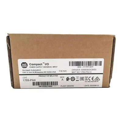Buy 2022 Factory Sealed Allen Bradley 1769-PA4 /A CompactLogix Power Supply • 329$