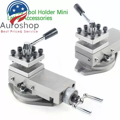 Buy Metal Lathe Machine Tool Holder 80mm Universal AT300 Lathe Tool Post Assembly • 122.69$
