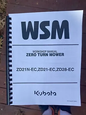 Buy Zero Turn Workshop Service Repair Manual Fits Kubota Zd21n-ec Zd21-ec Zd28-ec • 24.97$