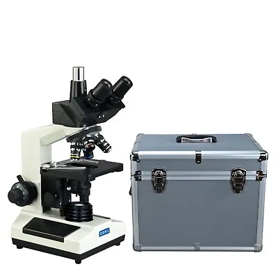 Buy OMAX 40X-2500X Trinocular Biological Compound Microscope With Hard Carrying Case • 398.99$