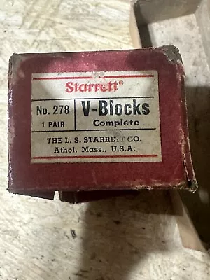 Buy Pair Of Starrett V-Blocks With Clamps No. 278 Machinist Tools • 35$