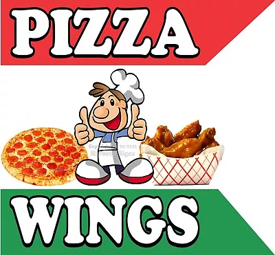 Buy Pizza Wings DECAL Food Truck Concession  Sign Vinyl Sticker (Choose Size) • 15.99$