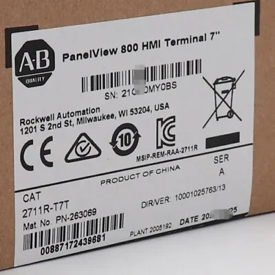 Buy 2022 AB 2711R-T7T PANELVIEW 800 7-INCH HMI TERMINAL New Factory Sealed • 550$