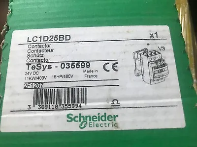 Buy Schneider Electric TeSys 035599 Contactor LC1D25BD. 24VDC Contactor New • 85$
