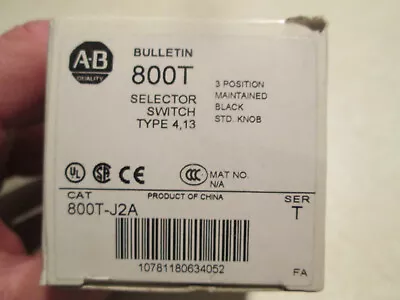Buy ALLEN BRADLEY 800T-J2A  SER. T Selector Switch, 3 Position,  **NEW** • 55$