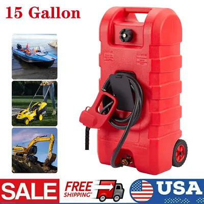 Buy 15 Gallon Fuel Caddy Gas Fuel Storage Tank Gasoline Diesel With Manual Pump • 116.83$